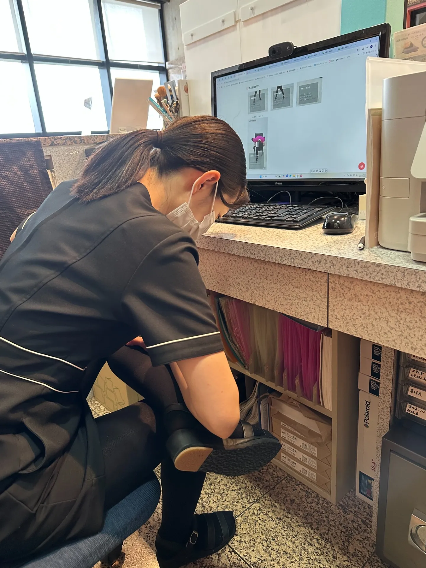 エステ　鹿児島　仕事の合間にストレッチ